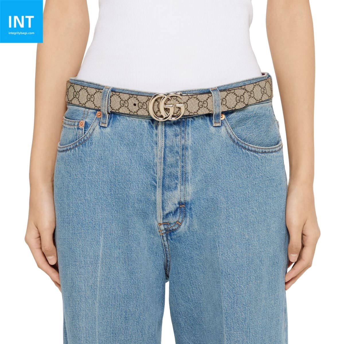 Gvc*1 Reversible GG Marmont wide belt