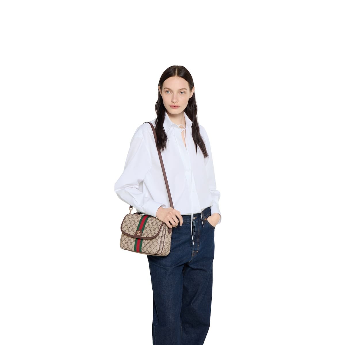 Gvc*1 Ophidia medium top handle bag