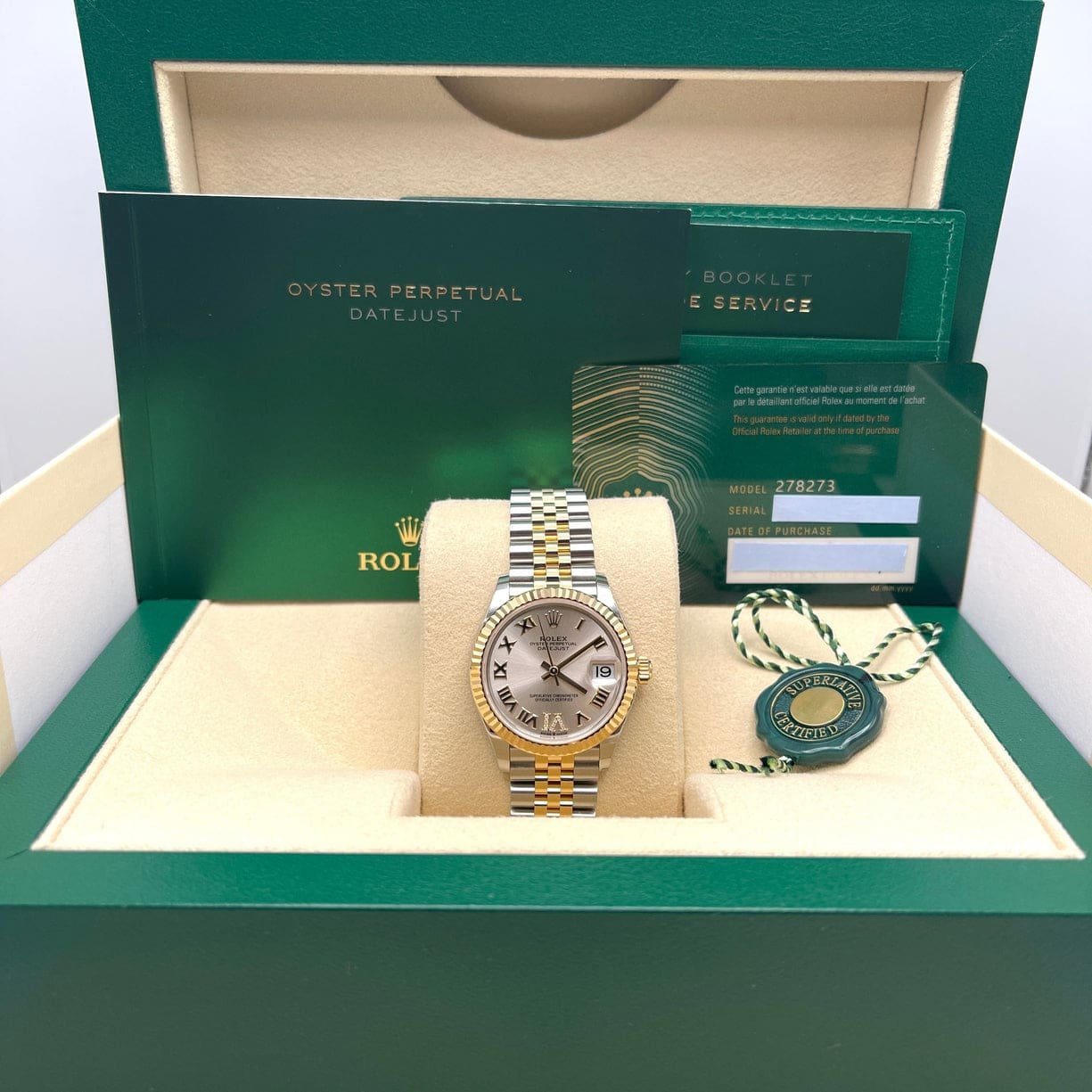 R01ex Datejust 31 278273 ‘Ladies’ Yellow Gold Stainless Steel Silver Dial