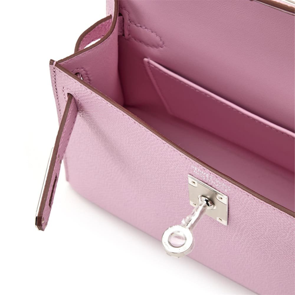 H**me5 Mauve Sylvestre Epsom Mini Kelly 20 Palladium Hardware