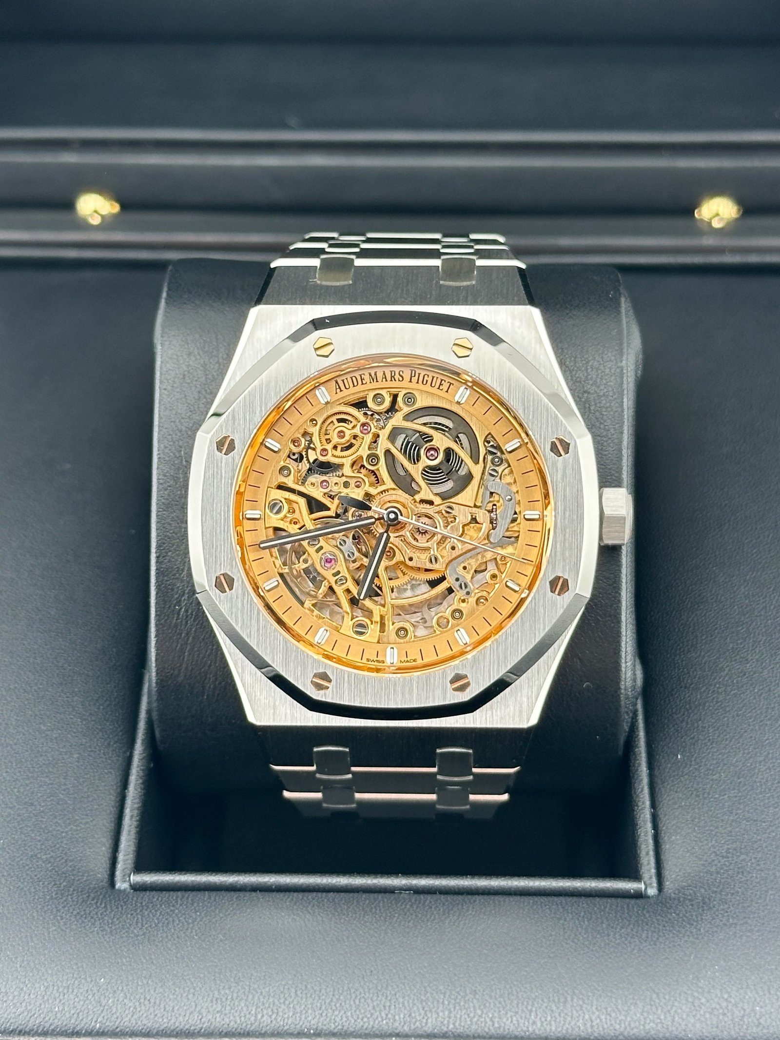 Audemars P1g*et Royal Oak 15407ST.OO.1220ST.02 Double Balance Wheel  Stainless Steel Openworked Pink Gold-Toned Dial 41mm