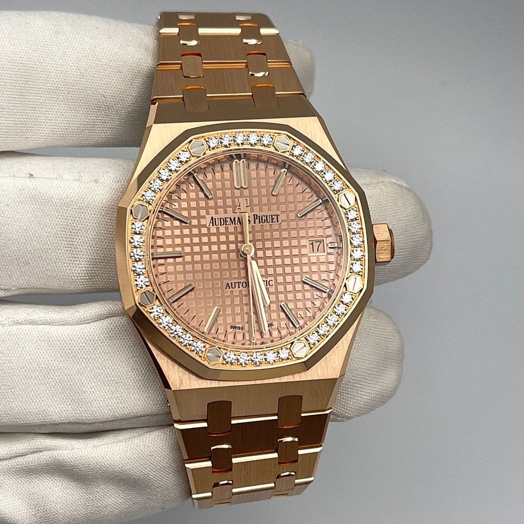 Audemars P1g*et Royal Oak Selfwinding 15451OR.ZZ.1256OR.03 ‘Ladies’ Rose Gold D1am0nd Bezel