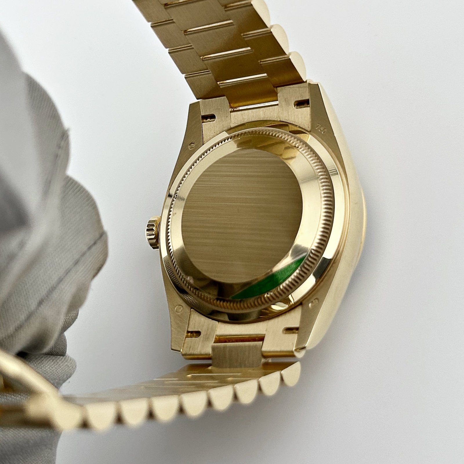 R01ex Day-Date 36 128238 Yellow Gold Green Ombré D1am0nd Dial