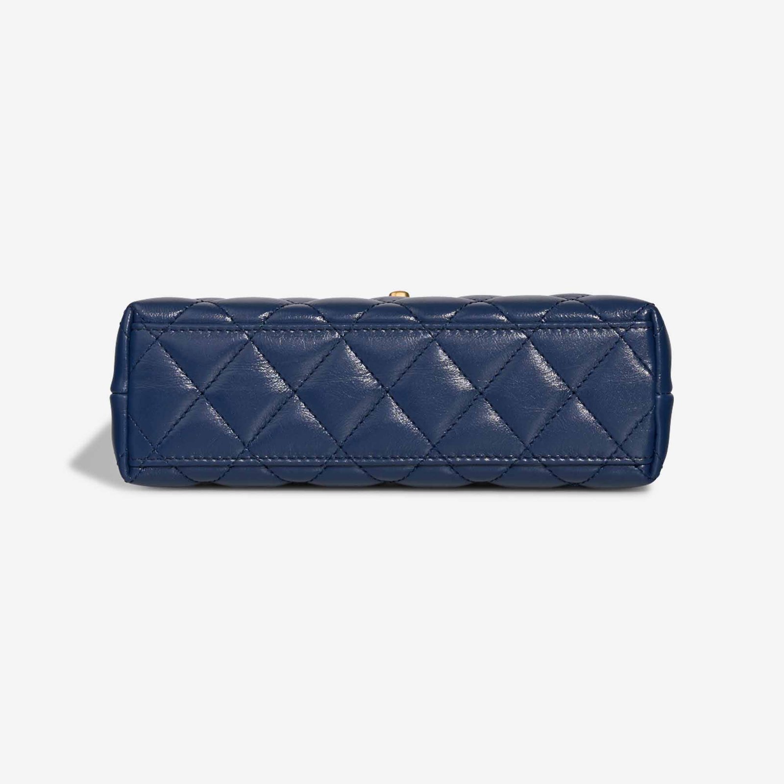 Ch**el Kelly Medium Bag in Vintage Calfskin Leather, Dark Blue