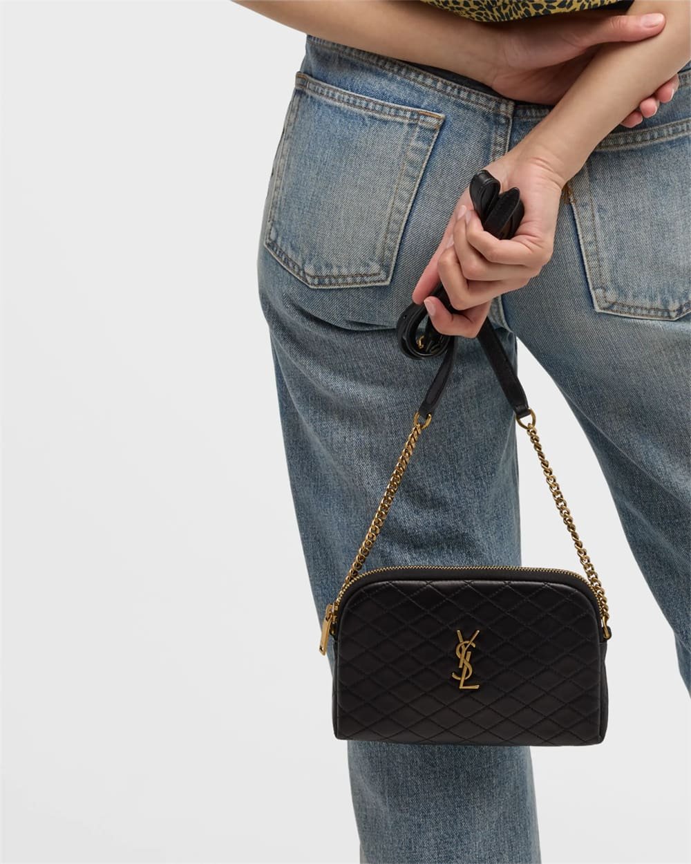 Sa1nt Lau*nt Gaby Mini Y51 Crossbody Bag in Quilted Leather