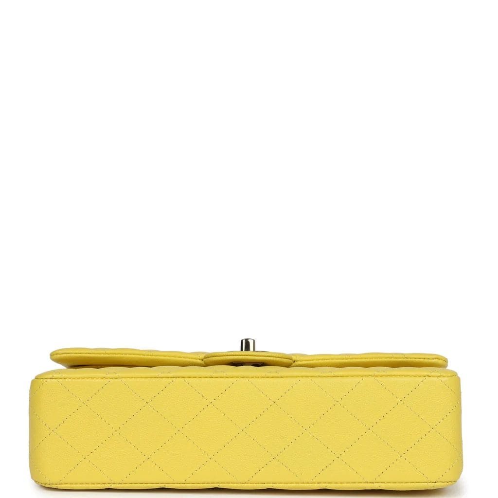 Ch**el Medium Classic Double Flap Yellow Caviar Light Gold Hardware