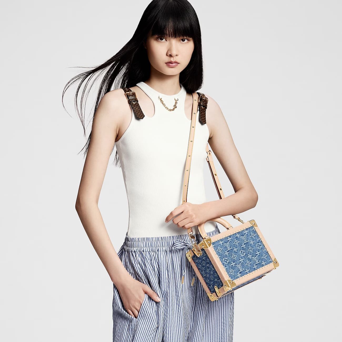 L0vis Vvtt0n M24161 Petite Valise Denim Bleu