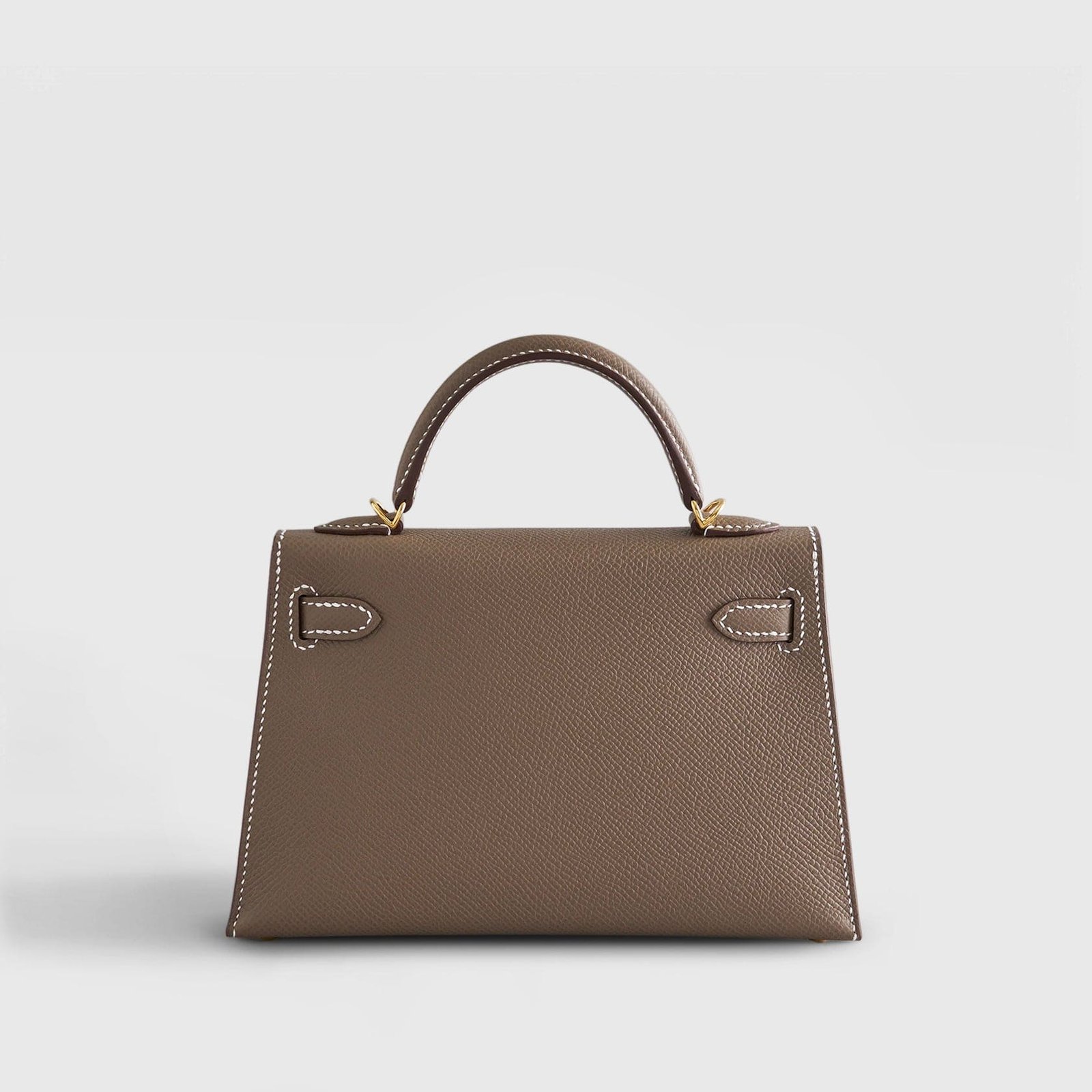 H**me5 Kelly Mini Epsom Sellier Etoupe Gold Hardware