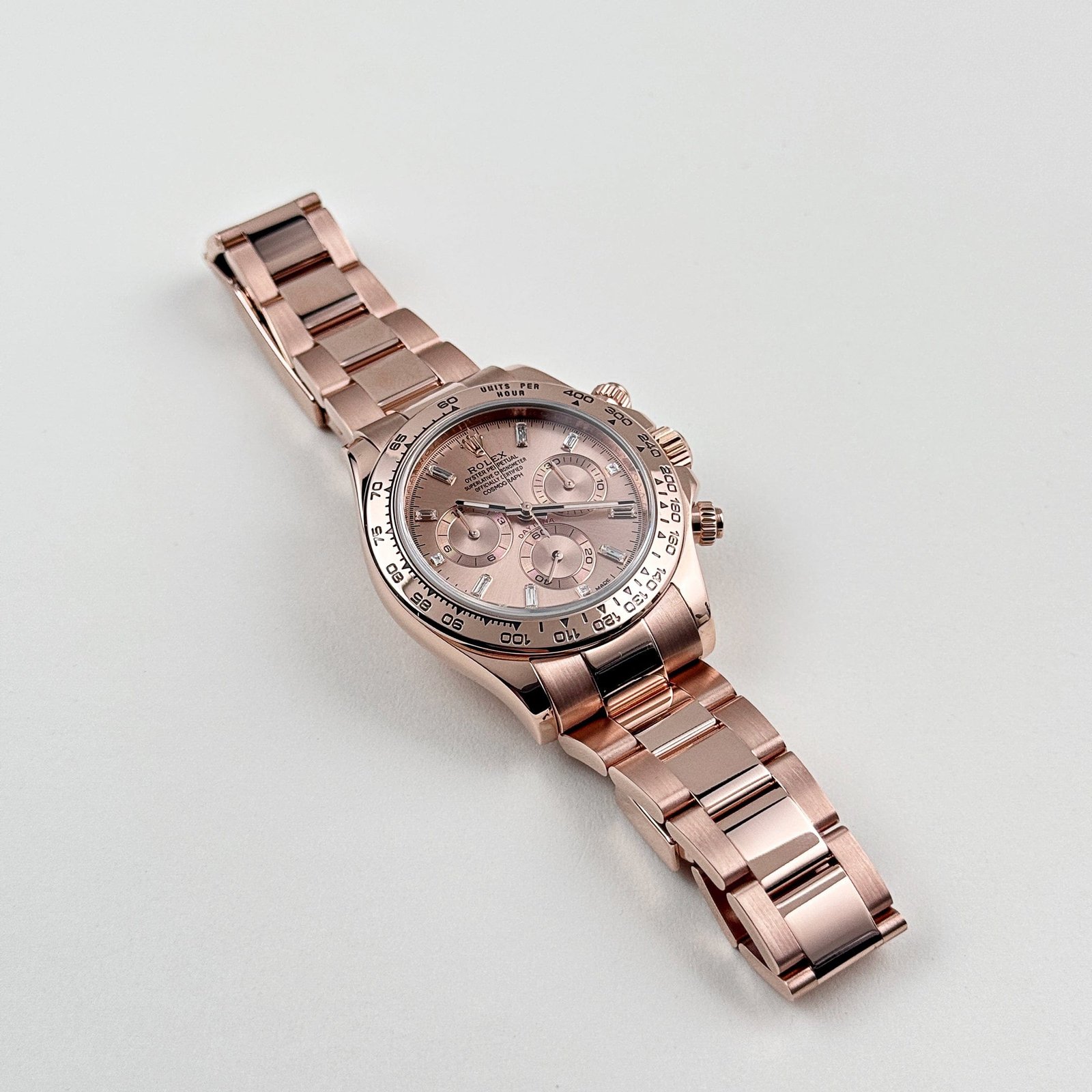 R01ex Daytona 116505 Rose Gold Sundust D1am0nd Baguette Dial (2015)