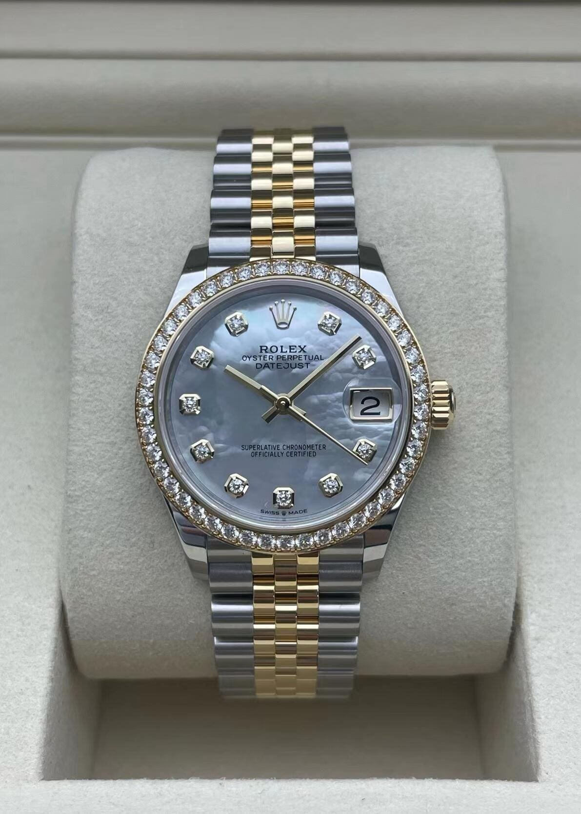 R01ex Datejust 31 278273 ‘Ladies’ Yellow Gold Stainless Steel Mother of Pearl D1am0nd Dial (2024)