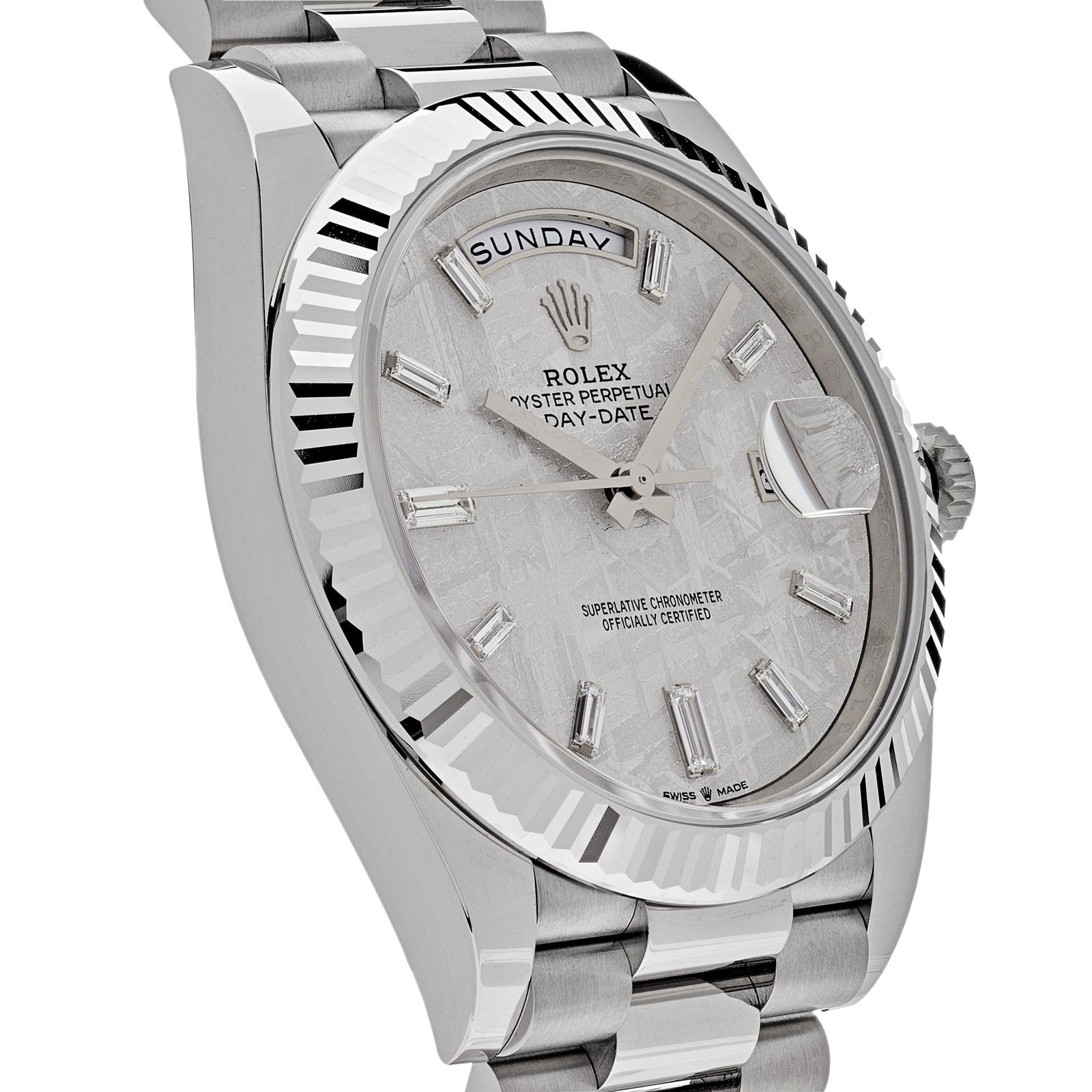 R01ex Day-Date 40 228239 White Gold Meteorite D1am0nd Dial