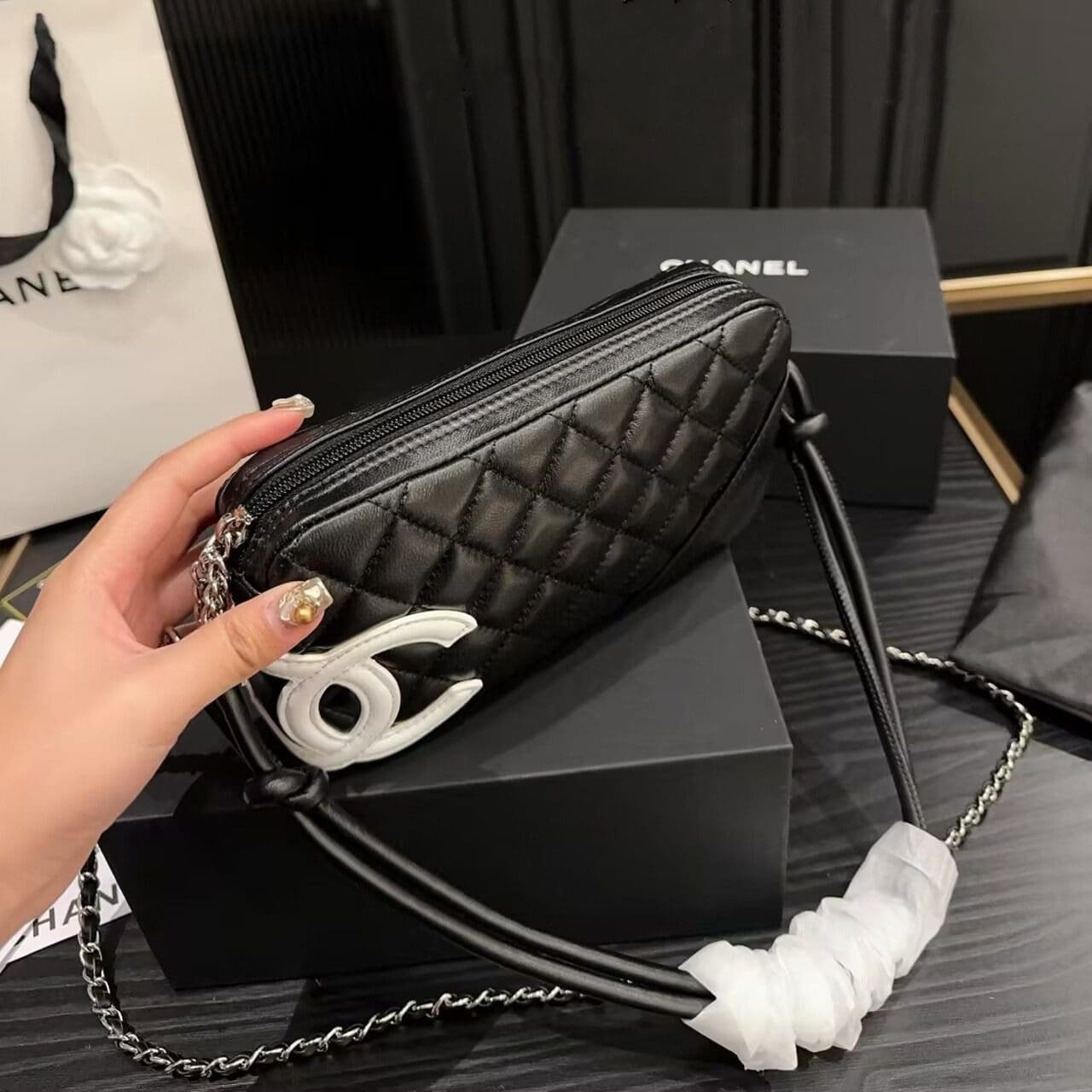 Ch**el Cambon leather handbag