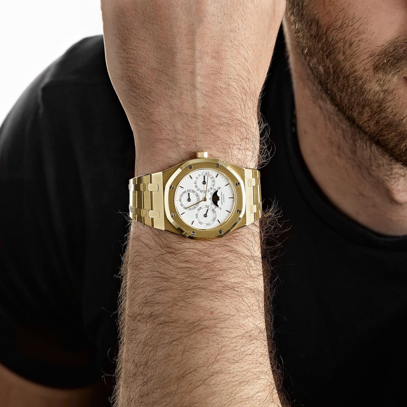 Audemars P1g*et Royal Oak Perpetual Calendar 25654BA Yellow Gold White Dial