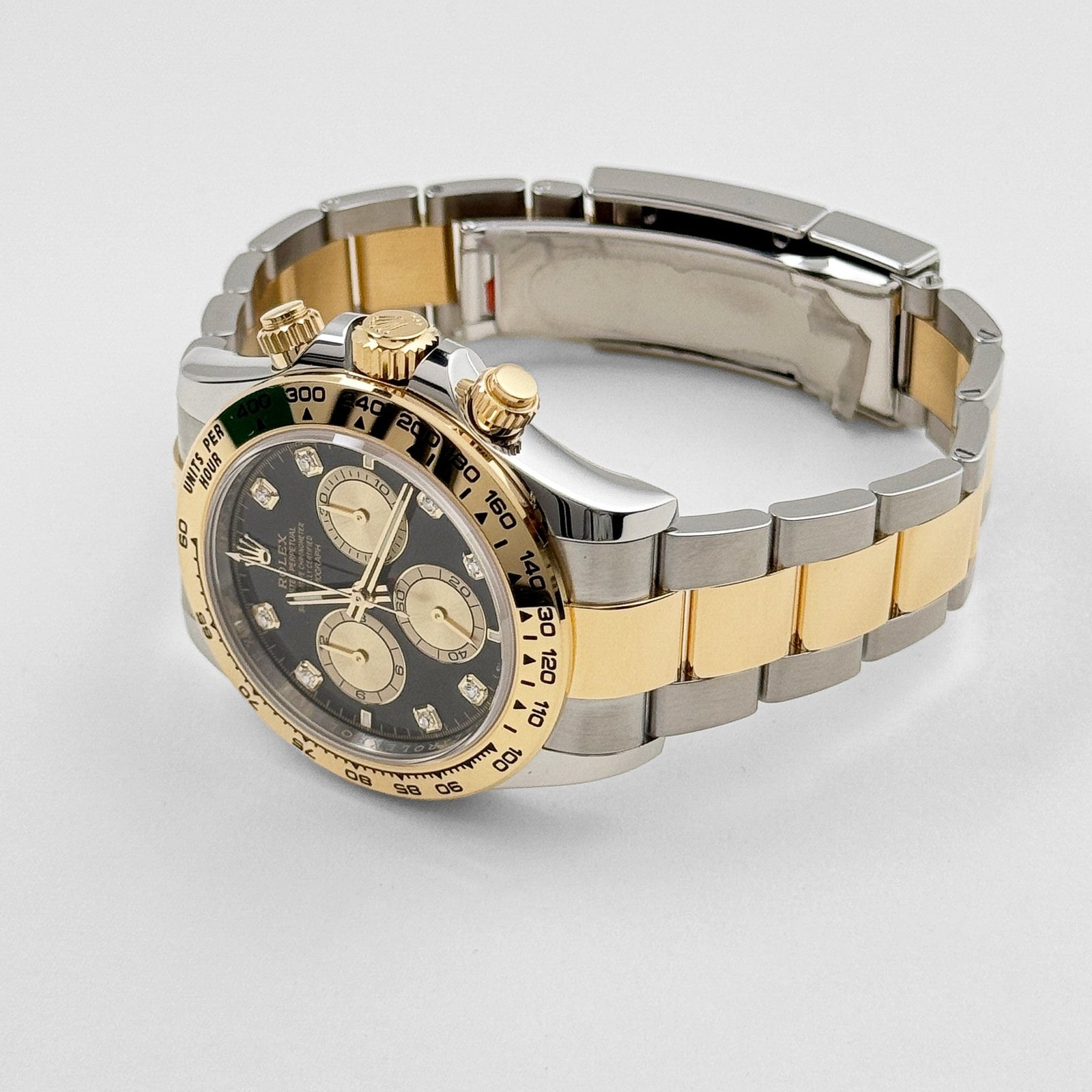 R01ex Daytona 126503 Stainless Steel Yellow Gold Black D1am0nd Dial (2024)