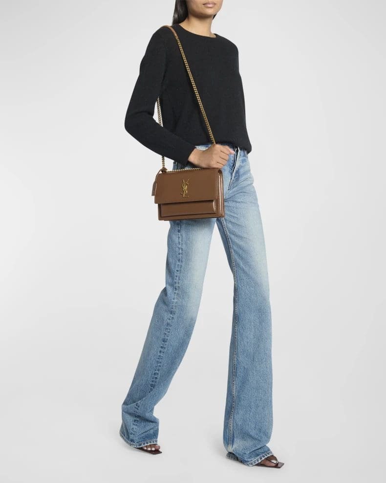 Sa1nt Lau*nt Sunset Medium Y51 Crossbody Bag in Smooth Leather