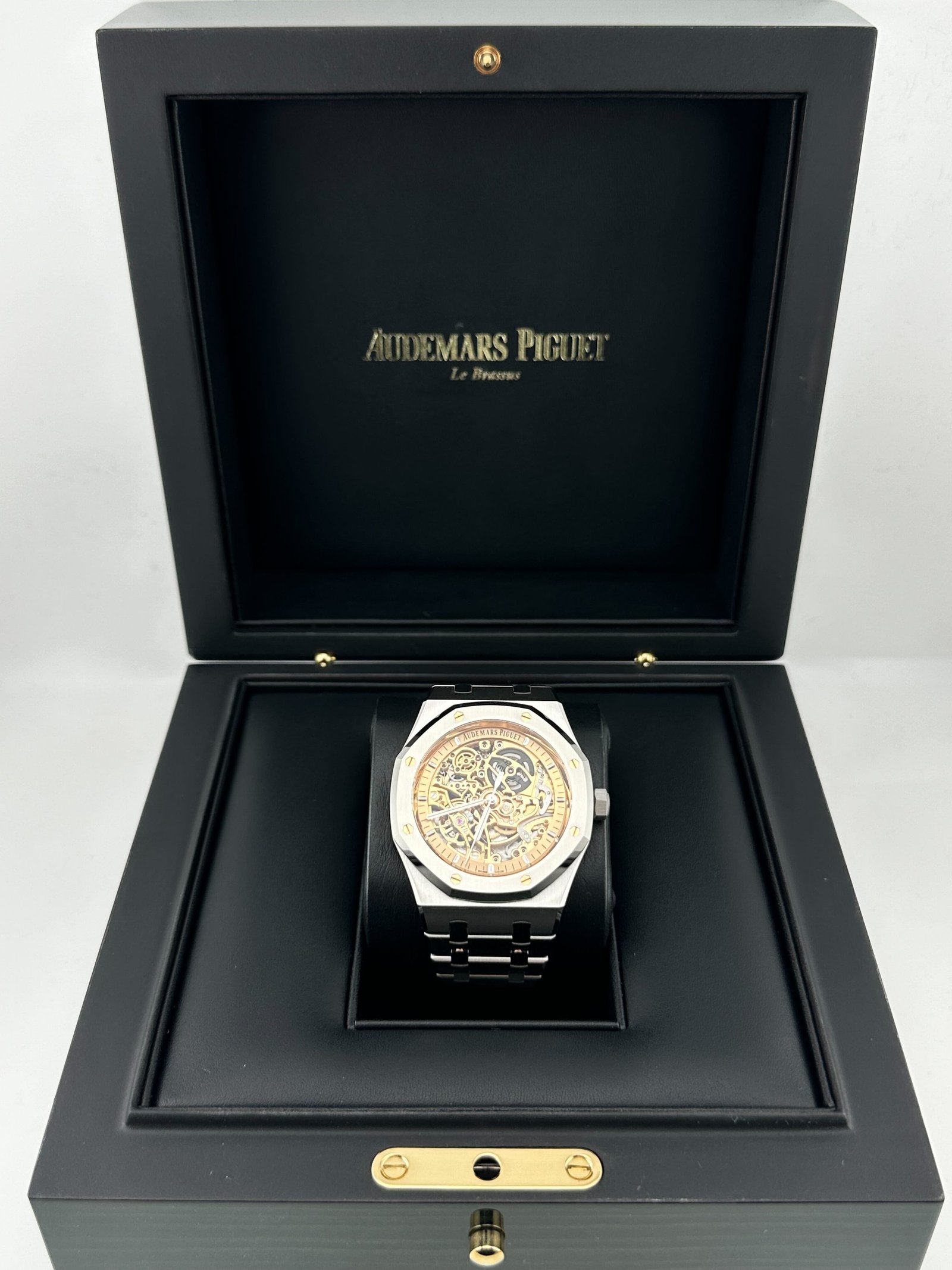Audemars P1g*et Royal Oak 15407ST.OO.1220ST.02 Double Balance Wheel  Stainless Steel Openworked Pink Gold-Toned Dial 41mm