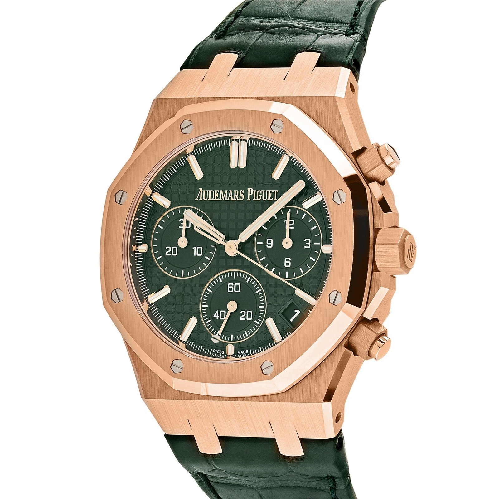 Audemars P1g*et Royal Oak 26240OR.OO.D404CR.01 Chronograph ’50th Anniversary’ Rose Gold Green Dial