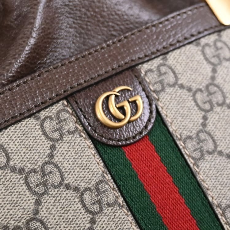 Gvc*1 Ophidia GG Small canvas bucket bag