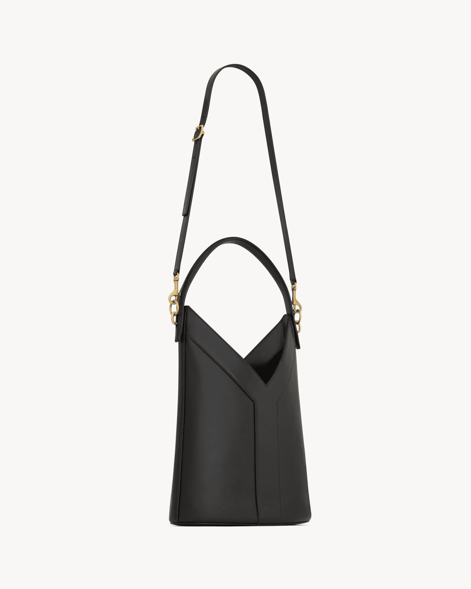 Sa1nt Lau*nt Y top-handle bucket in leather