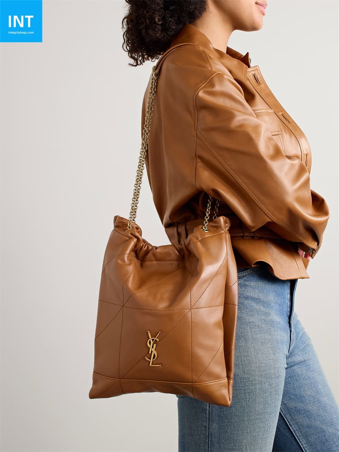 Sa1nt Lau*nt Jamie embellished quilted leather shoulder bag