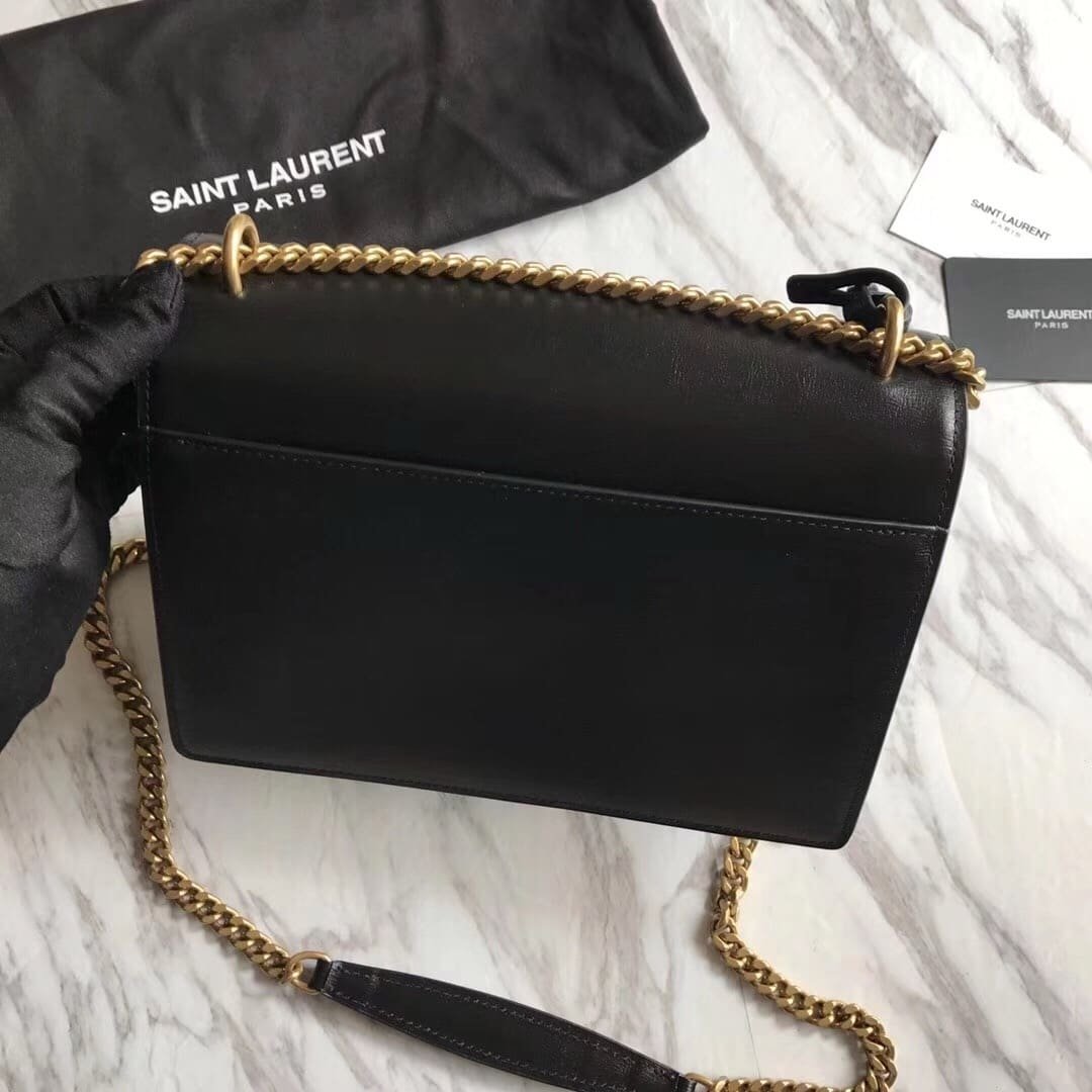 Sa1nt Lau*nt  Calfskin Bi-Color Medium Monogram Sunset Black Pearl White