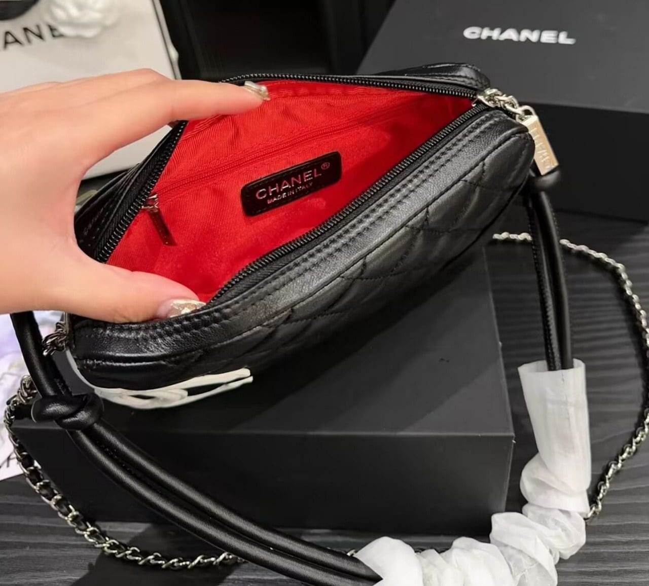 Ch**el Cambon leather handbag