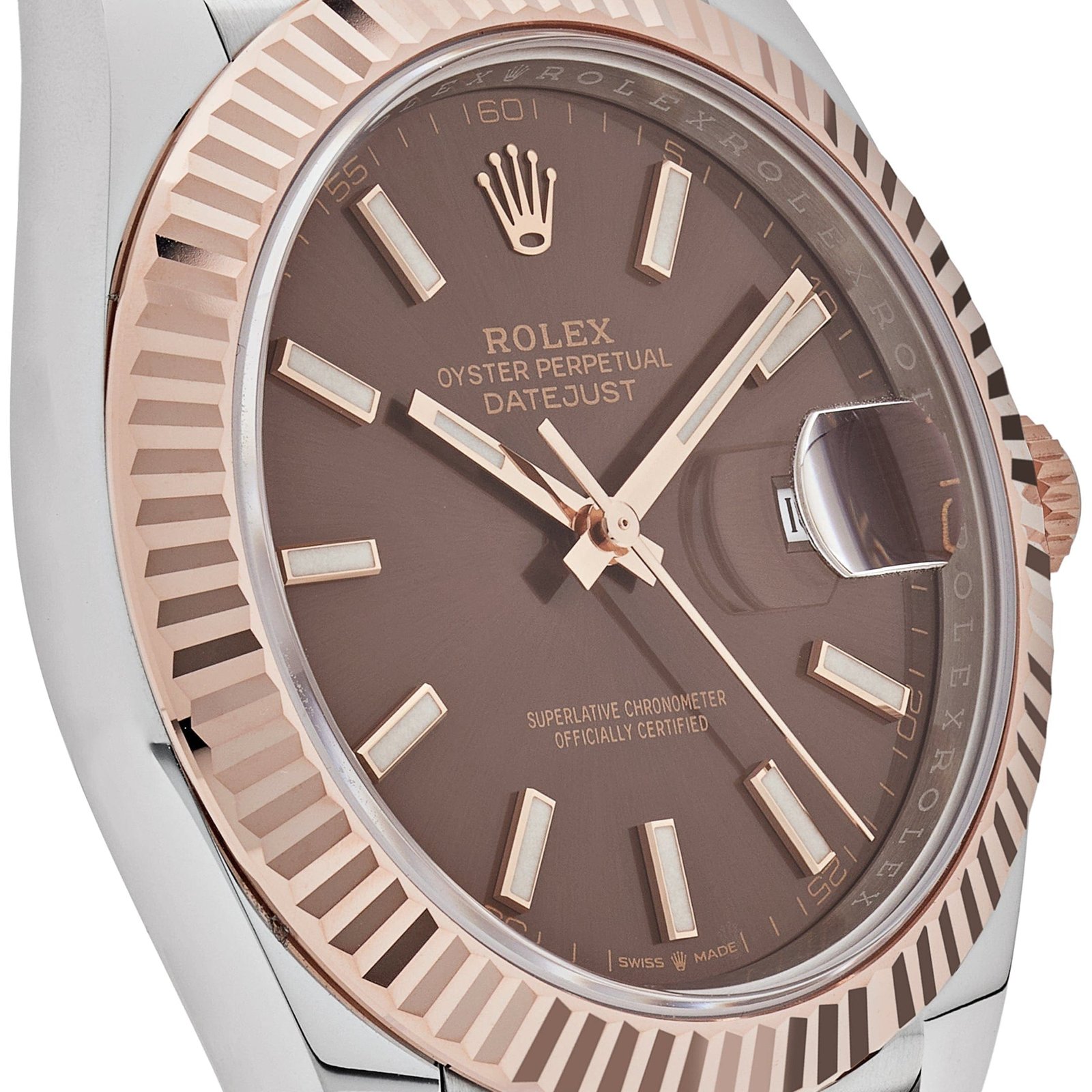 R01ex Datejust 41 126331 Two-Toned Rose Gold Stainless Steel Brown Dial (2023)