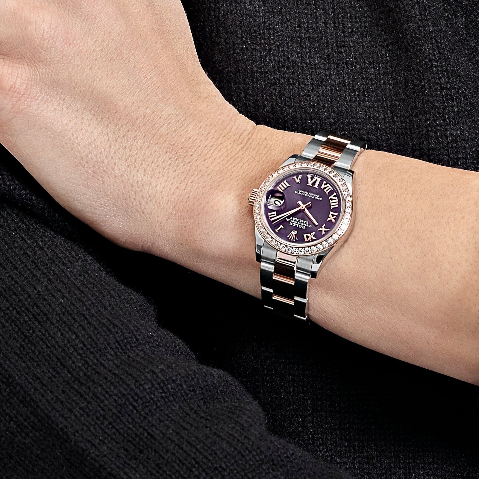 R01ex Datejust 31 278381RBR ‘Ladies’ Stainless Steel Rose Gold Aubergine Purple Dial D1am0nd Bezel Oyster (2022)