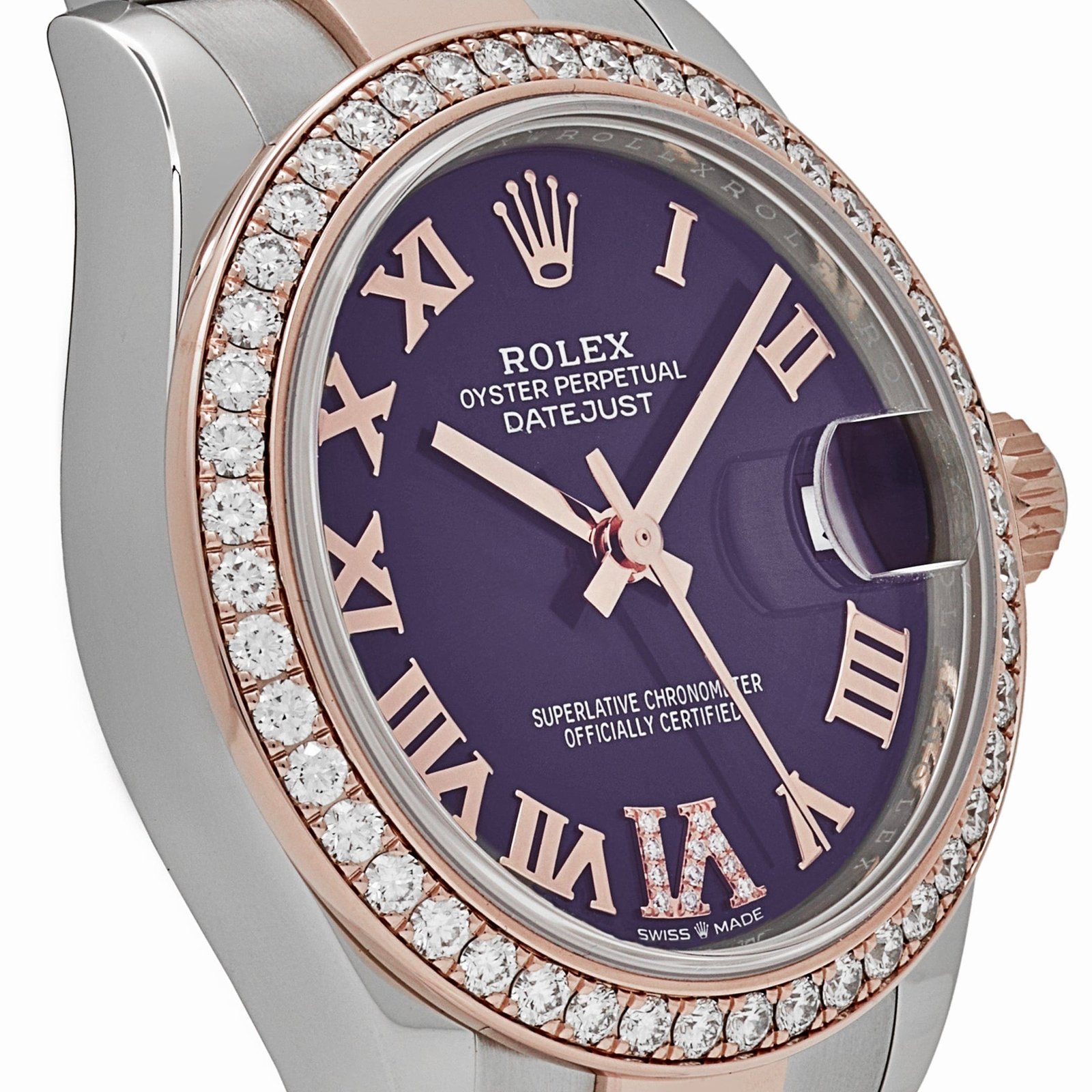 R01ex Datejust 31 278381RBR ‘Ladies’ Stainless Steel Rose Gold Aubergine Purple Dial D1am0nd Bezel Oyster (2022)