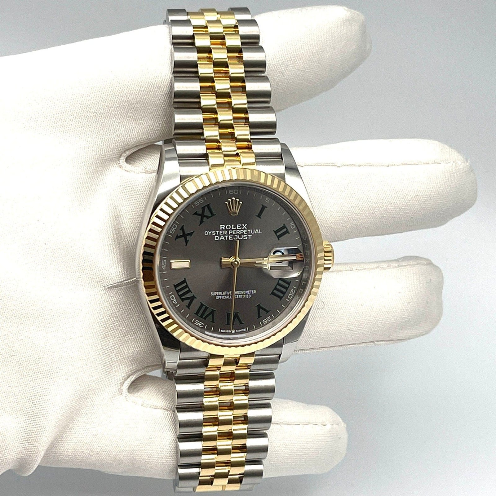 R01ex Datejust 36 126233 ‘Wimbledon’ Stainless Steel Yellow Gold Slate Dial Jubilee (2021)