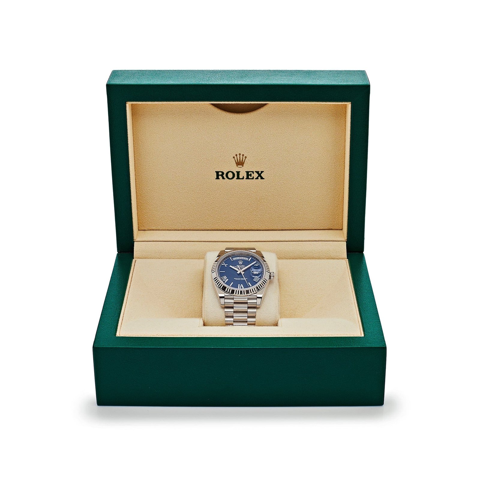 R01ex Day-Date 40 228239 White Gold Blue Dial (2018)