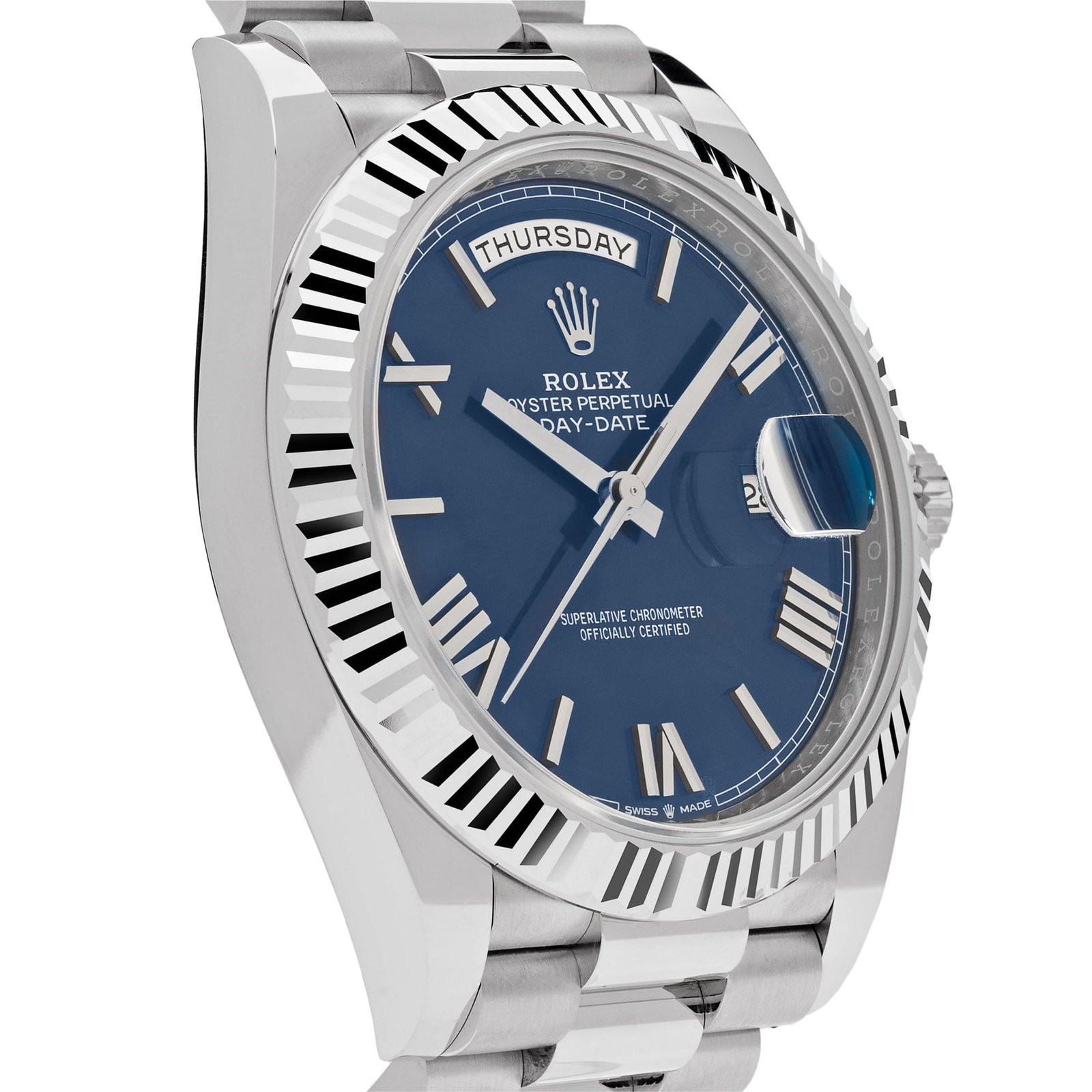 R01ex Day-Date 40 228239 White Gold Blue Dial (2023)