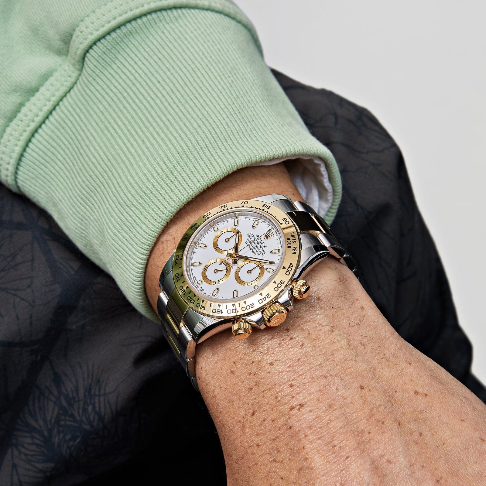 R01ex Daytona 116503 Two-Tone Yellow Gold Stainless Steel White Dial (2020)
