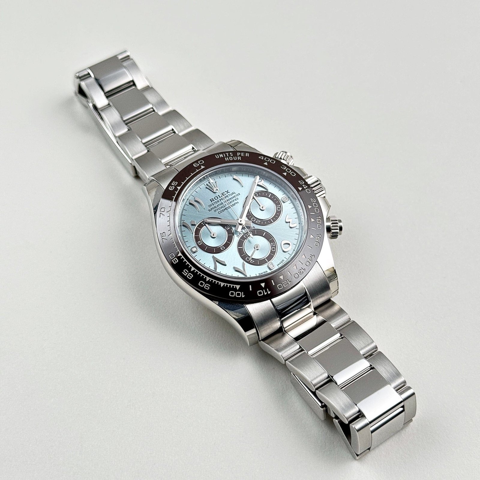 R01ex Daytona 116506 Platinum Ice Blue Arabic Dial
