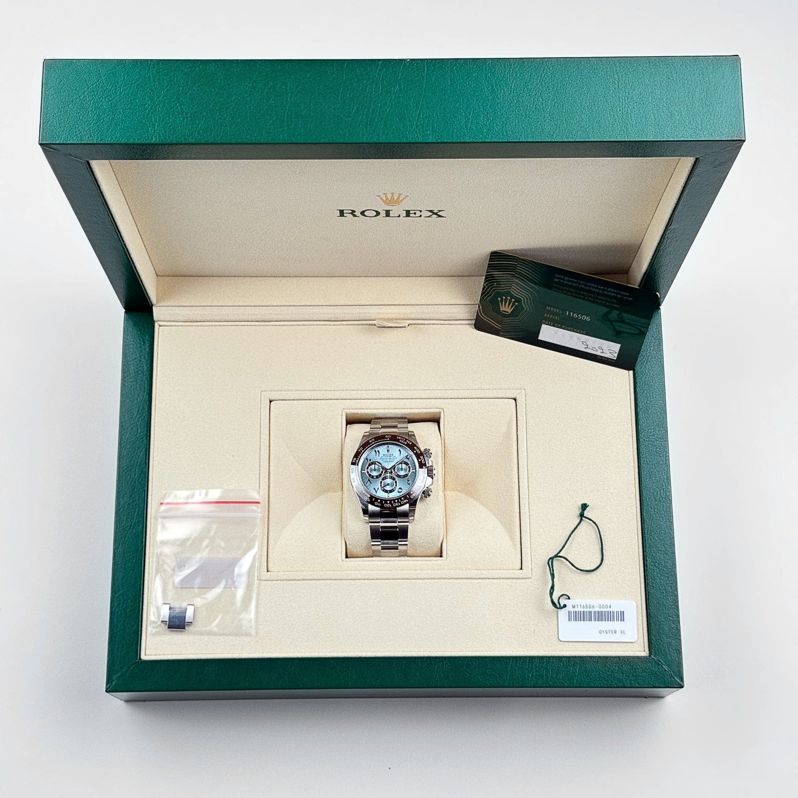 R01ex Daytona 116506 Platinum Ice Blue Arabic Dial