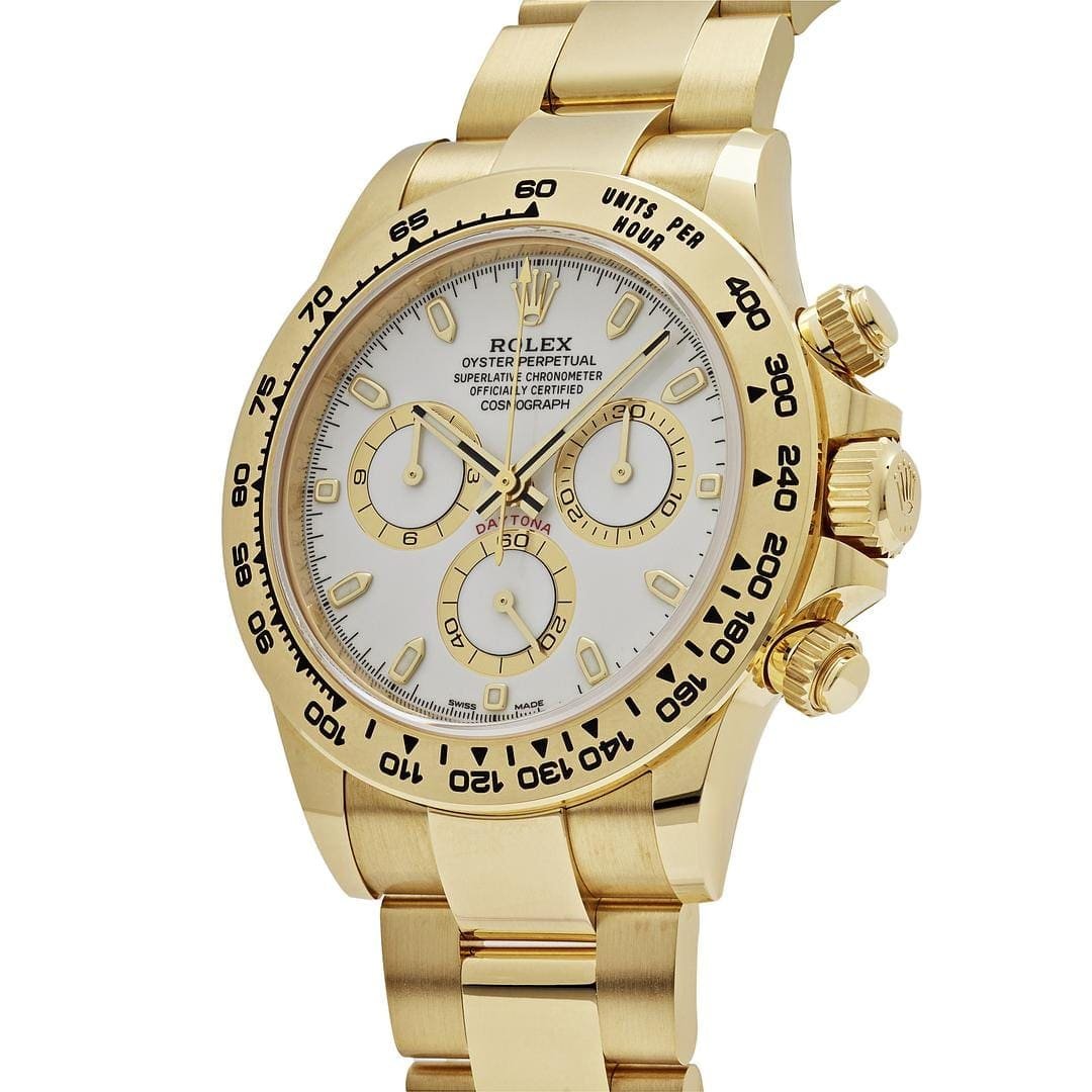 R01ex Daytona 116508 Yellow Gold White Dial