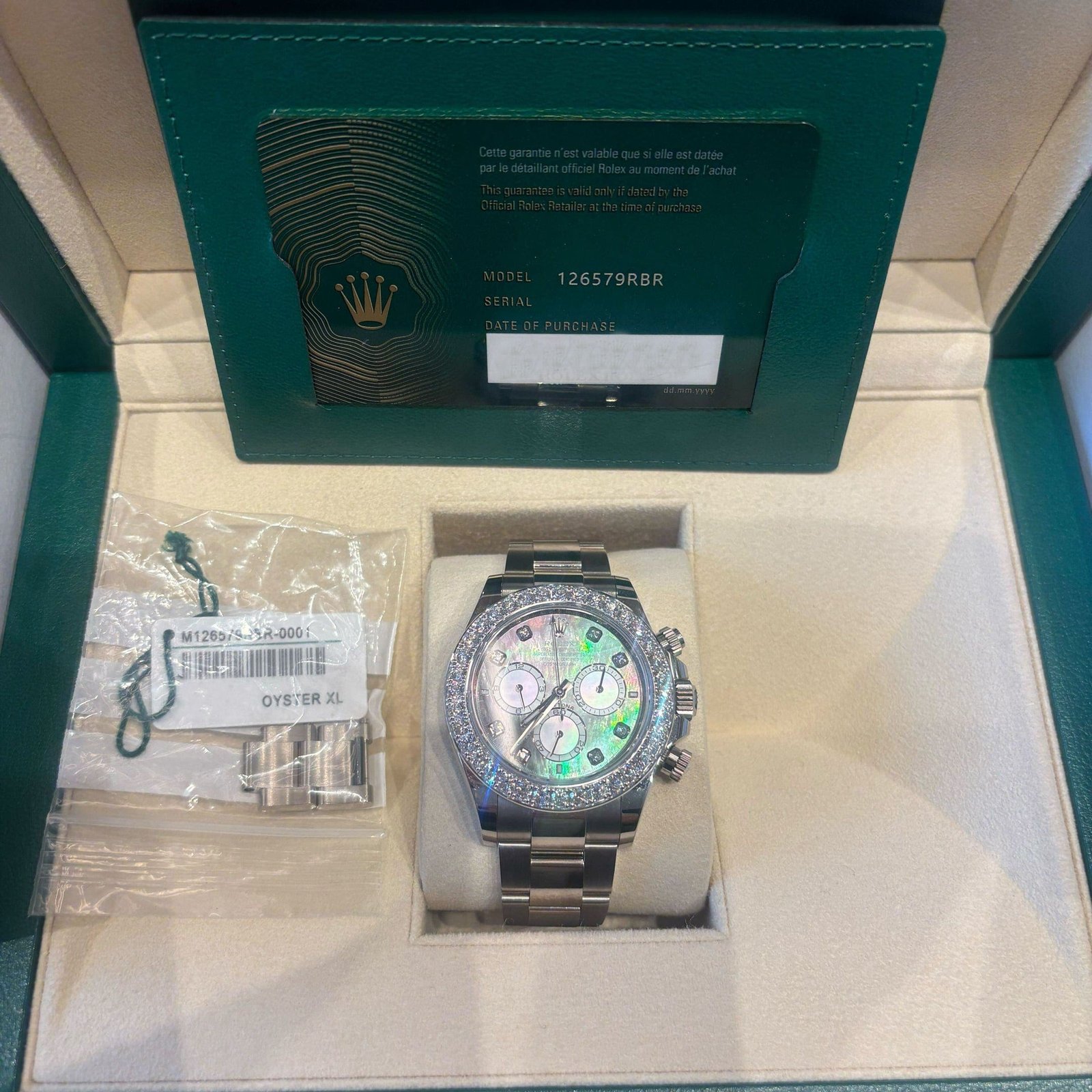 R01ex Daytona 126579RBR White Gold Mother of Pearl D1am0nd Dial D1am0nd Bezel (2024)