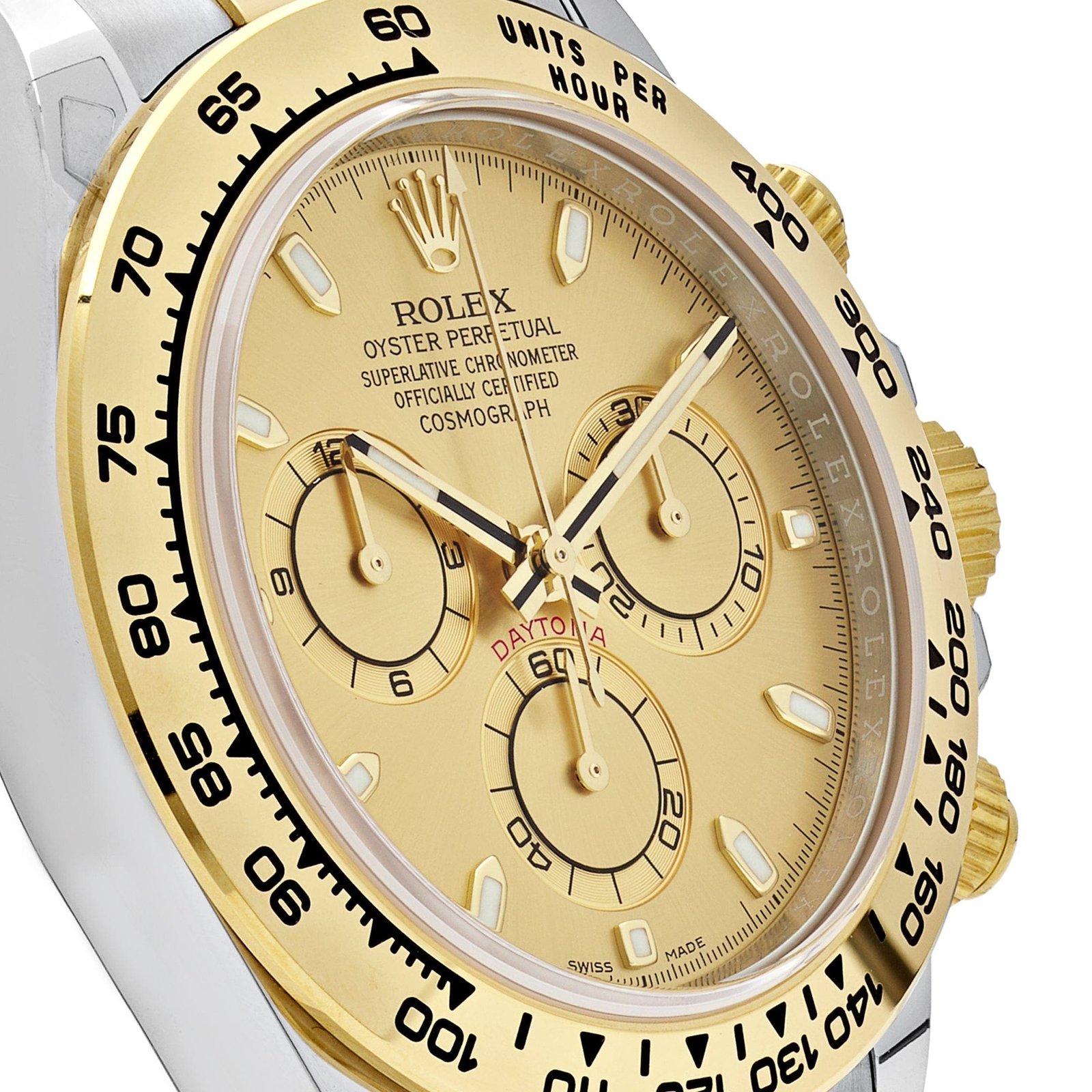 R01ex Daytona 116503 Two-Tone Yellow Gold Stainless Steel Champagne Dial