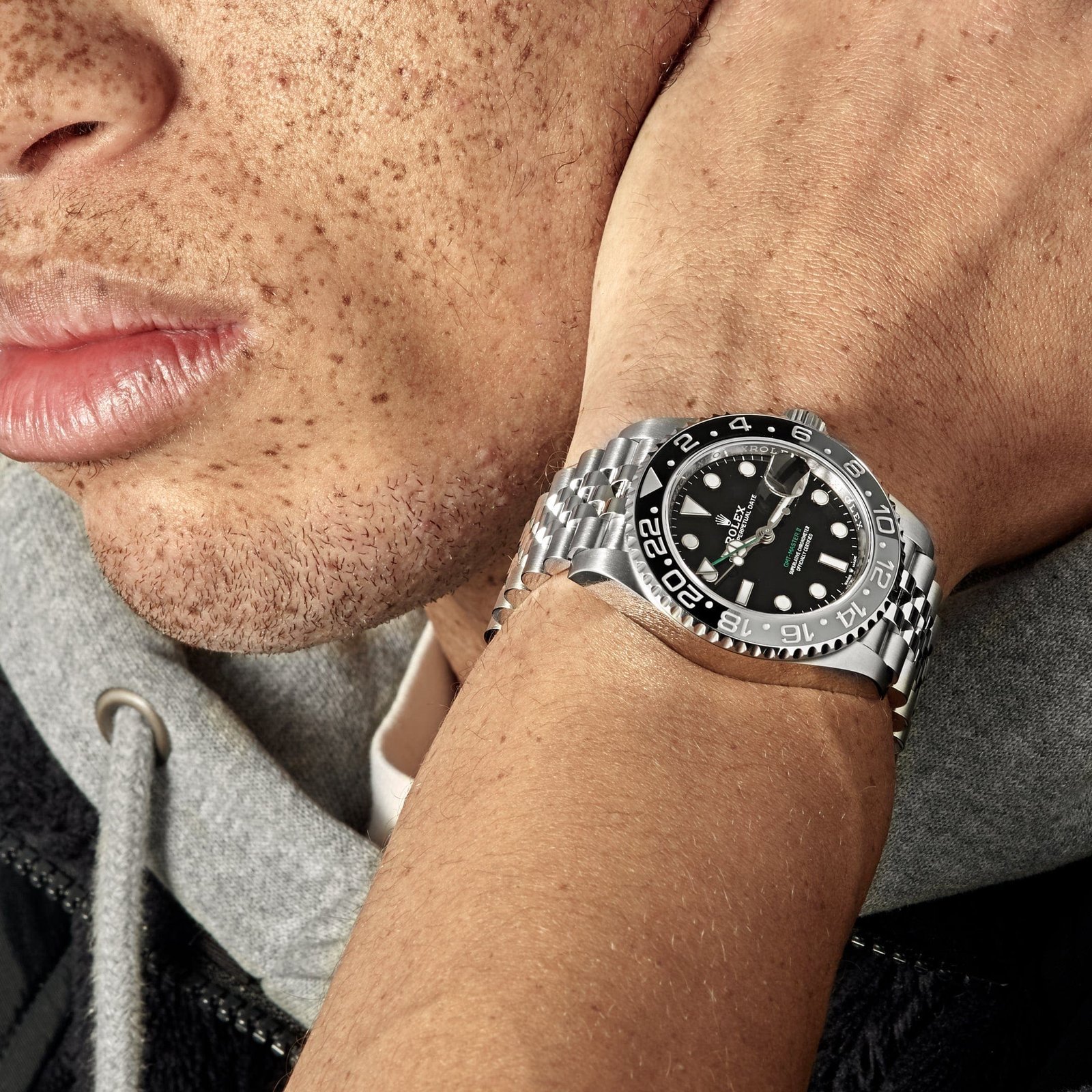 R01ex GMT-Master II 126710GRNR ‘Bruce Wayne’ Stainless Steel Black Dial Jubilee (2024) 40mm