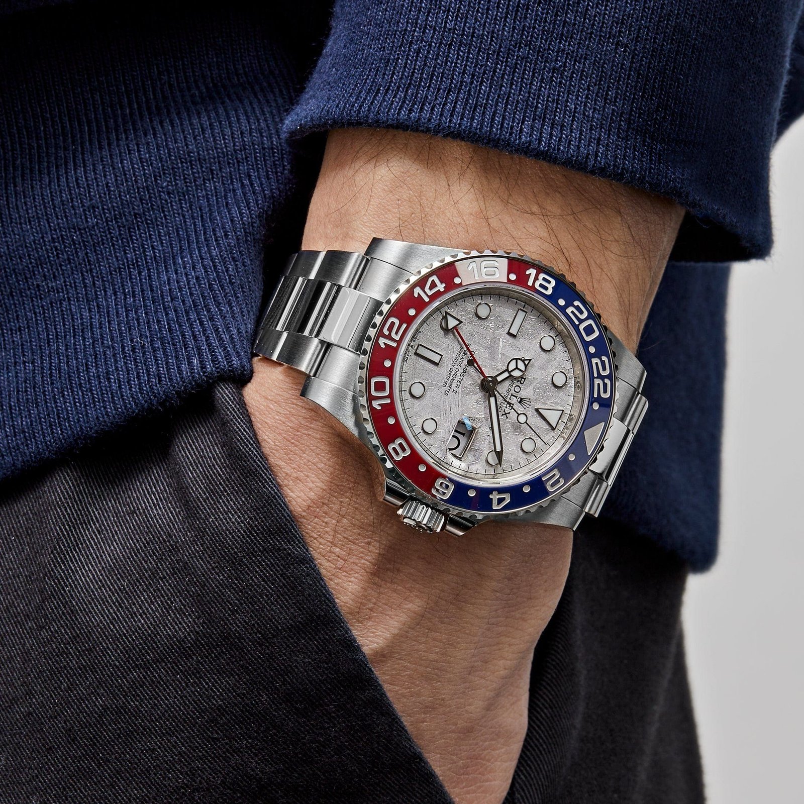 R01ex GMT-Master II 126719BLRO ‘Pepsi’ White Gold Meteorite Dial (2021)