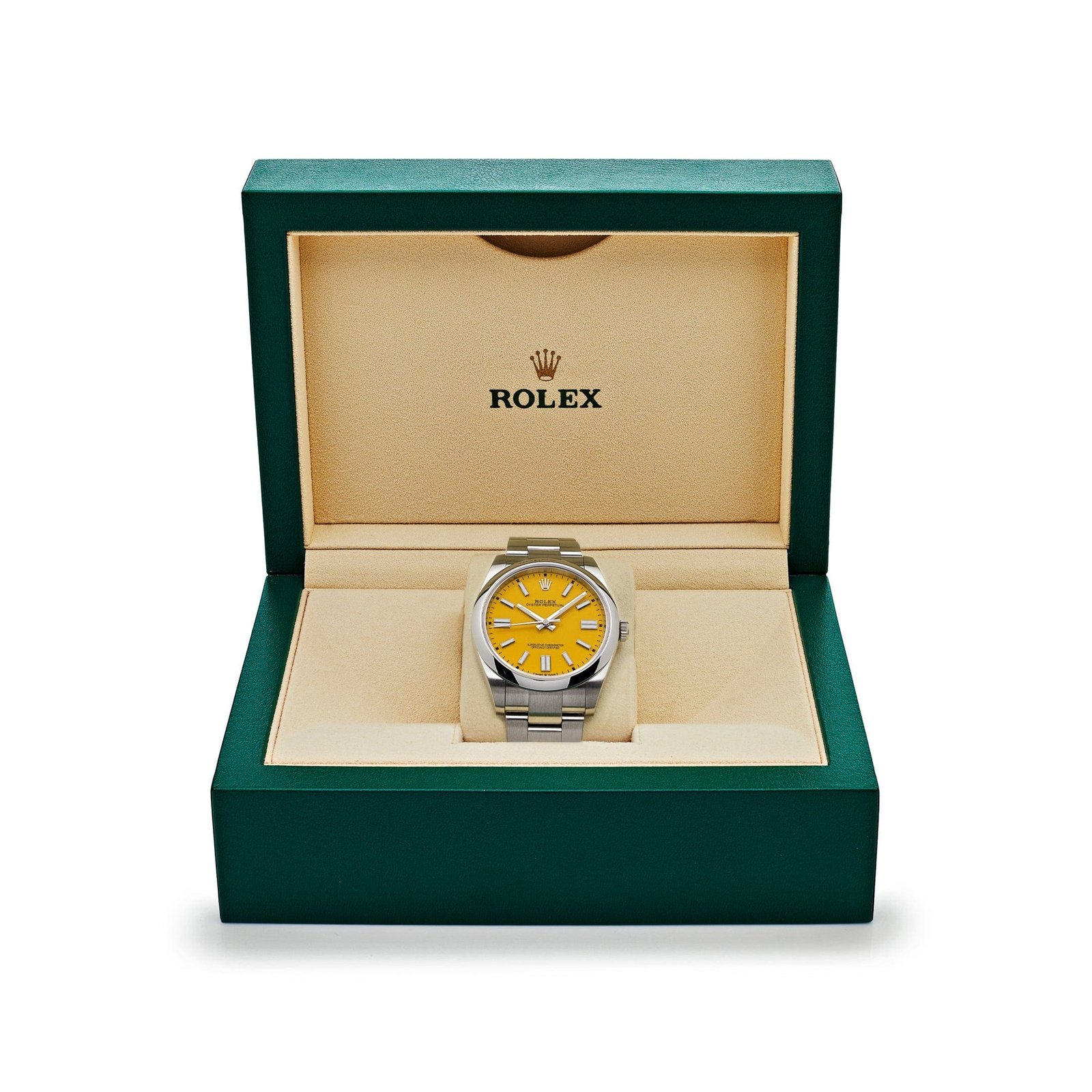 R01ex Oyster Perpetual 41 124300 Stainless Steel Yellow Dial