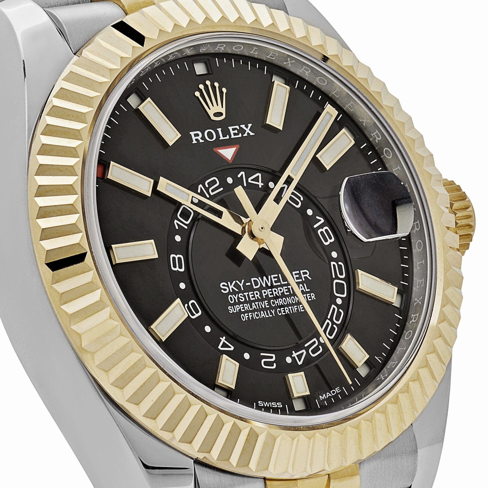 R01ex Sky-Dweller 336933 Stainless Steel Yellow Gold Jubilee Black Dial (2024)