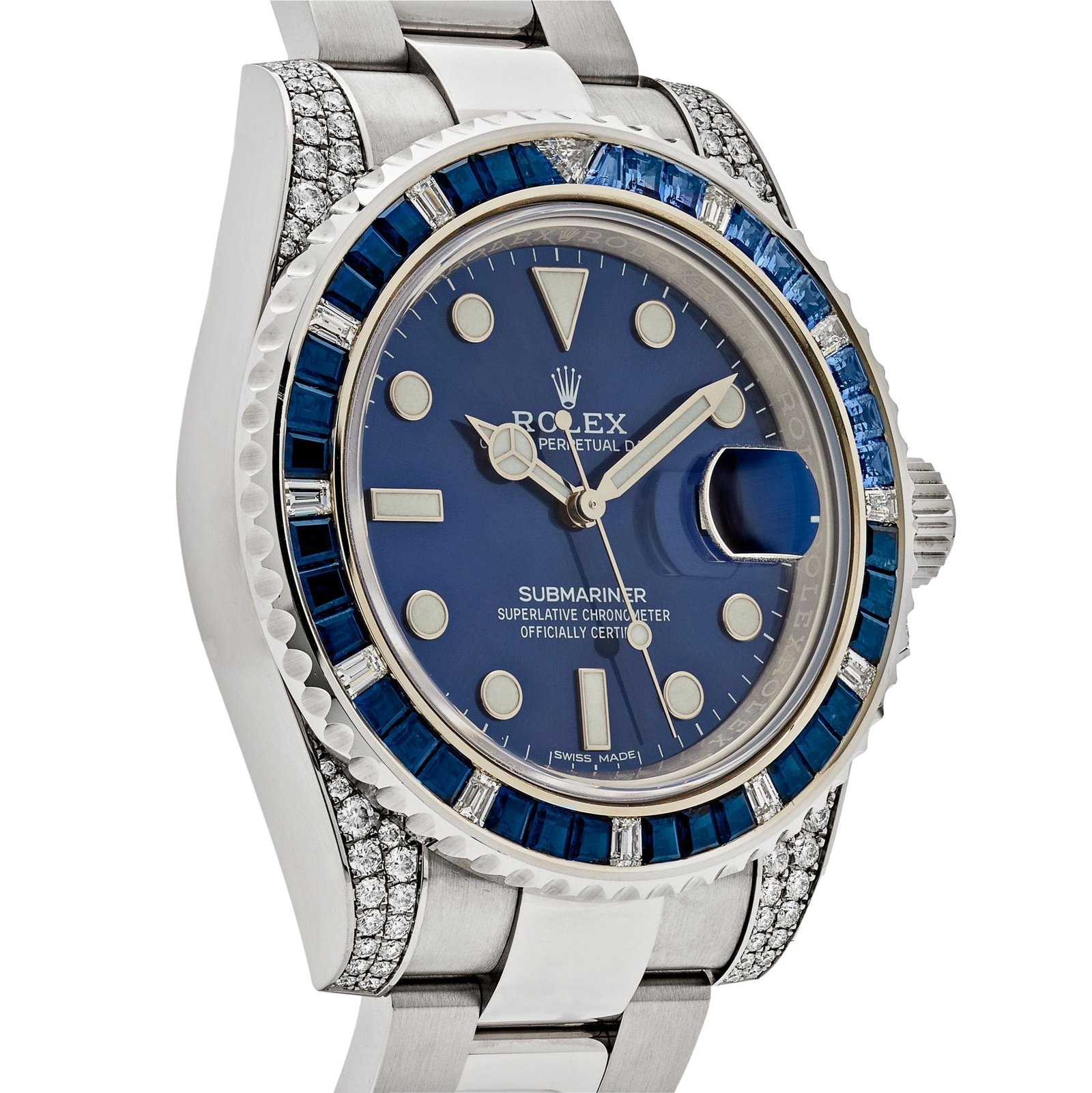 R01ex Submariner Date 116659SABR White Gold Blue Dial Sapphire D1am0nd Bezel