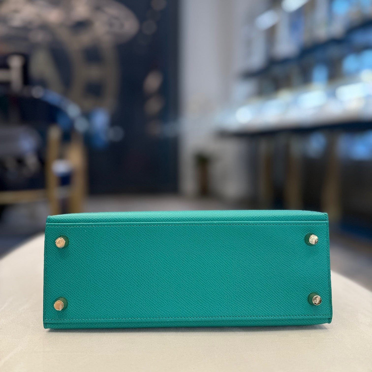 H**me5 Vert Jade Kelly 25 Sellier Epsom Gold Hardware